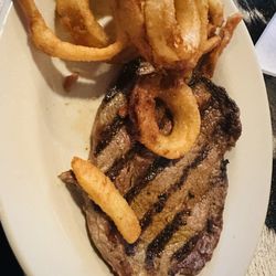 Horseshoe Steak House - Ribeye and onion rings