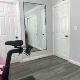 71 by 36 mirror with thin black frame 71 by 36 mirror with thin black frame