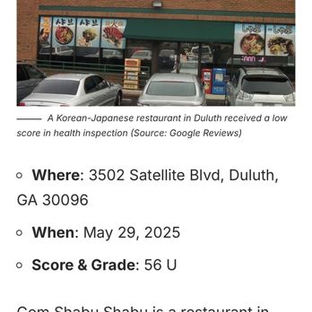 Gom Shabu-Shabu - Failed health inspection - Japanese Near Me - Duluth, Georgia Gom Shabu-Shabu - Failed health inspection - Japanese Near Me - Duluth, Georgia