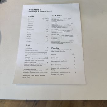 Avenues San Francisco - Photo 9: Beverage menu - Coffee & Tea Near Me - San Francisco, California Avenues San Francisco - Photo 9: Beverage menu - Coffee & Tea Near Me - San Francisco, California