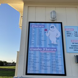 Frosty’s Sno Cones - Menu