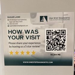 One Step Diagnostic - How was your visit? Not too well for me.