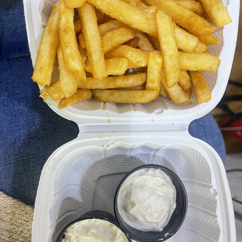 Stack'd Burger - French fries with Garlic Aoli and Bleu cheese - Chicken Shop Near Me - Brooklyn, New York Stack'd Burger - French fries with Garlic Aoli and Bleu cheese - Chicken Shop Near Me - Brooklyn, New York