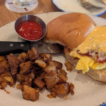 Jack Allen's Kitchen - Breakfast sandwich with potatoes - Southern Near Me - Round Rock, Texas Jack Allen's Kitchen - Breakfast sandwich with potatoes - Southern Near Me - Round Rock, Texas