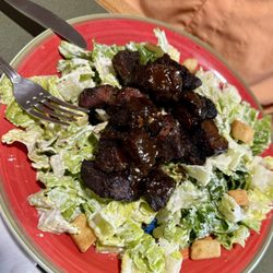Red Stripes Caribbean Cuisine and Lounge - Caesar salad with jerk pork. The pork was fabulous!
