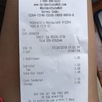 McDonalds - Fast Food Near Me - Tracy, California