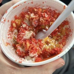 Fully loaded hot Cheetos elote
