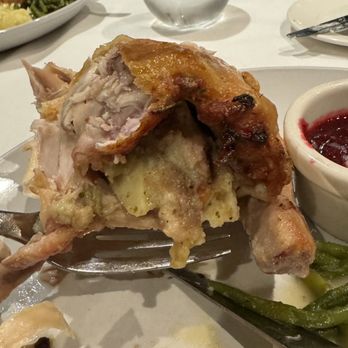 Drumheller's Food & Drink - The stuffing inside of the Cornish Hen for thanksgiving - New American Near Me - Richland, Washington