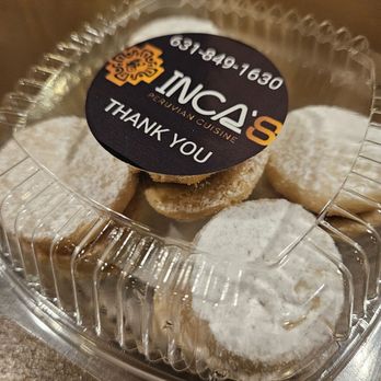 Inca's Peruvian Cuisine - Alfajores, the perfect size! - Peruvian Near Me - Sound Beach, New York Inca's Peruvian Cuisine - Alfajores, the perfect size! - Peruvian Near Me - Sound Beach, New York