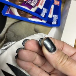 What it look like under my nails days later