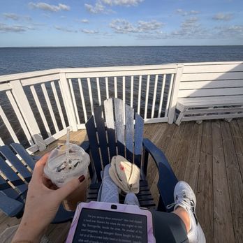 Duck's Cottage Coffee & Books - Ice coffee and a book after my visit - Coffee & Tea Near Me - Duck, North Carolina