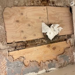 Rotten floor that he could notice only if he went to basement and looked. Rotten floor that he could notice only if he went to basement and looked.