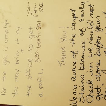 Sun Realty - This is the hand written note that was slipped into my paperwork when I checked in.1 stain ok- this stains are months+ and many. - Vacation Rental Agents Near Me - Duck, North Carolina