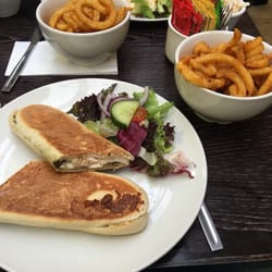 Mezzo - Chicken and Mozzarella panini with curly fries!