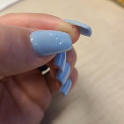 Divine Nails and Spa - Left hand - cut by nail tech with file, small but very painful