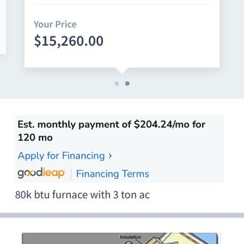 Mike Williams Plumbing, Heating, Air Conditioning & Sewer - This is the quote from Mike Williams for the AC and Furnace. They use a 3rd party quoting website so their logo isn't on it. - Plumbing Near Me - Springfield, Illinois
