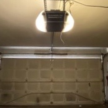 JJ Garage Doors - Before Pic of Inside with old opener. - Garage Door Services Near Me