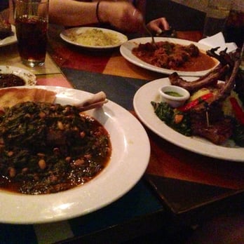 DishDash - lamb shank (left), rack of lamb (right), falafel (top) - Middle Eastern Near Me - Sunnyvale, California