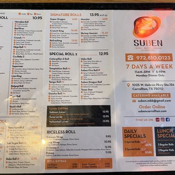 Suben Sushi+Bento - Japanese Near Me - Carrollton, Texas