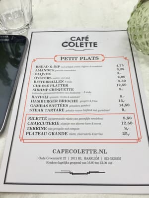 Menu photo 1 Café Colette Haarlem, NH