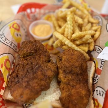 Dave's Hot Chicken - Chicken Tenders  #Dave's #1 1 Tender w/ Fries plus extra tender - Chicken Shop Near Me - Dallas, Texas