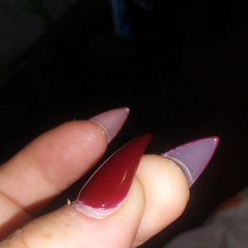 Natomas Nails - Sloppy paint job and gap between real and fake nail where water gets stuck. - Nail Salons Near Me - Sacramento, California