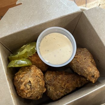 Peach & Pine - Nashville hot chicken wings (spicy dry rub and spicy side sauce) - Vegan Near Me - St. James, New York