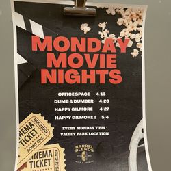 Barrel Blends - Movie night flyer