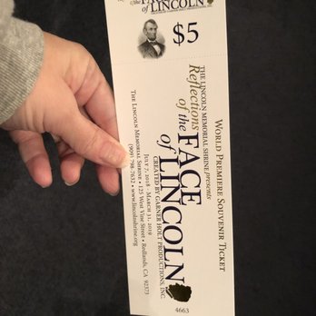 Lincoln Memorial Shrine - Ticket for entry. - Landmarks & Historical Buildings Near Me - Redlands, California