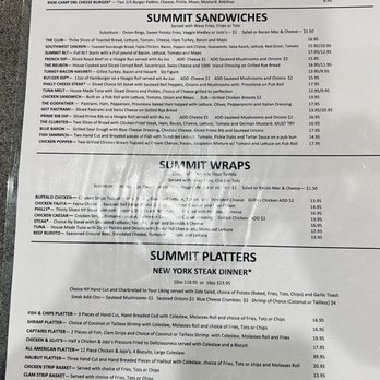 The Summit Pub - Menu back - Bars Near Me - Puyallup, Washington