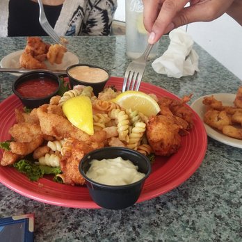 Conch Cafe - Conch sampler. Split between 3 people, so much food! - Seafood Near Me - Garden City, South Carolina