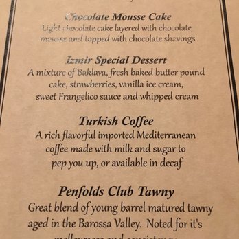 Cafe Izmir - dessert menu, part 2 - Middle Eastern Near Me - Dallas, Texas Cafe Izmir - dessert menu, part 2 - Middle Eastern Near Me - Dallas, Texas
