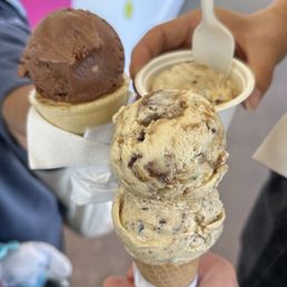Front: grandma's boy, fa'sho dough. Left: smooth not-tella. Right: grandma's boy.