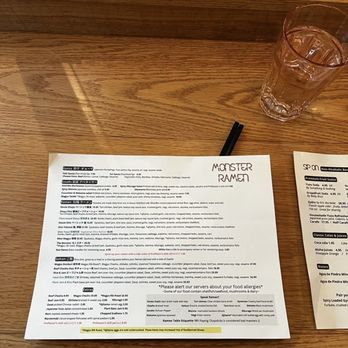 Monster Ramen - menu - Ramen Near Me - Chicago, Illinois