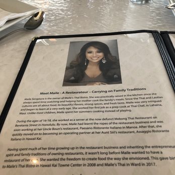 Maile's Thai Bistro - Menu - Thai Near Me - Honolulu, Hawaii