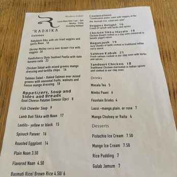 Radhika Modern Indian - Menu - Indian Near Me - South Pasadena, California Radhika Modern Indian - Menu - Indian Near Me - South Pasadena, California