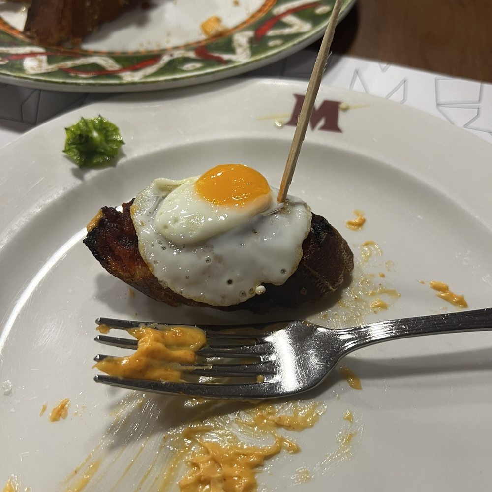Maitea - Quail egg with sobrassada. English menu available on their website: https://www.maitea.es/oferta/ - Spanish Near Me - Barcelona, B