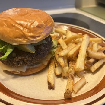 SoCo Vedge - Lentil burger with fries - Food Delivery Services Near Me