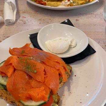 Toast Kitchen & Bar - Smoked Salmon Cucumber Avocado Toast poached egg Spanish Omelette - Breakfast & Brunch Near Me - Brea, California Toast Kitchen & Bar - Smoked Salmon Cucumber Avocado Toast poached egg Spanish Omelette - Breakfast & Brunch Near Me - Brea, California