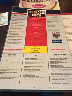 Menu photo 4 Firehouse Bar And Grill St. Clair Shores, MI