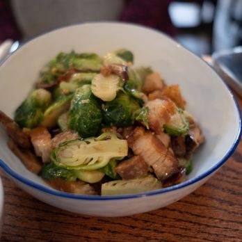 Plue - Brussels Sprouts with pork belly - Thai Near Me - New York, New York Plue - Brussels Sprouts with pork belly - Thai Near Me - New York, New York