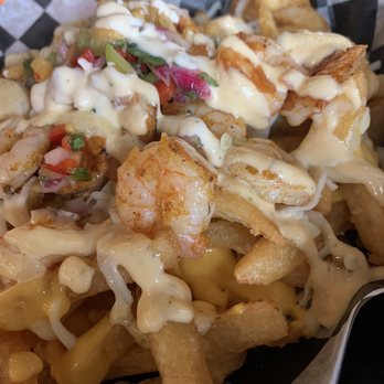 Surf and Turf - Shrimp loaded fries - Seafood Near Me - Pascagoula, Mississippi Surf and Turf - Shrimp loaded fries - Seafood Near Me - Pascagoula, Mississippi