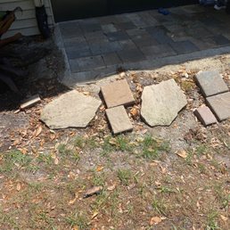 This is how they left it. We added the rocks and leftover overs so when we try to walk down we don't slip.