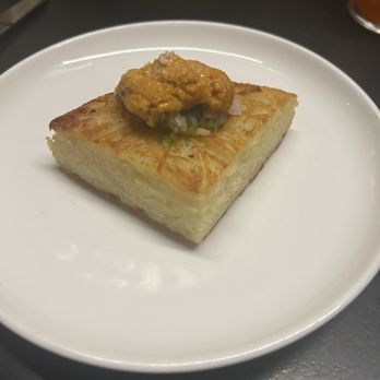 Wildair - Potato cake with uni - New American Near Me - New York, New York Wildair - Potato cake with uni - New American Near Me - New York, New York