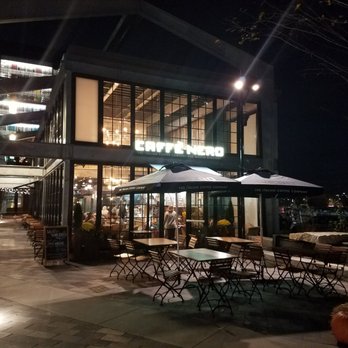 Caffe Nero - Entrance with the most outdoor seating of all Boston CN's - Coffee & Tea Near Me - Somerville, Massachusetts