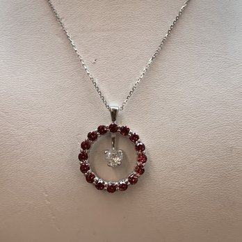 John Fish Jewelry School - Heart Diamond Half Carat with Rhodolite stones 14K white Gold. - Specialty Schools Near Me - Las Vegas, Nevada John Fish Jewelry School - Heart Diamond Half Carat with Rhodolite stones 14K white Gold. - Specialty Schools Near Me - Las Vegas, Nevada
