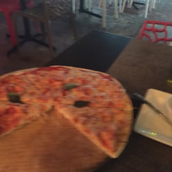 Romagna Mia - "Margarita" pizza-with only 3 pieces of basil and cheap mozzarella
