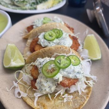 Hellbender - Spicy fried shrimp tacos - $15 - Mexican Near Me - Ridgewood, New York