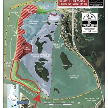 Shell Key Preserve - Public use of land map (credit: Pinellas County) - Beaches Near Me - Tierra Verde, Florida