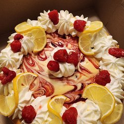 Semper Pie - Raspberry lemon cheesecake. We added the lemon slices!